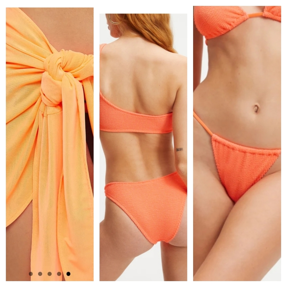 4pc Good American Orange Cream 🍊 Swimsuit set. Size 3/4